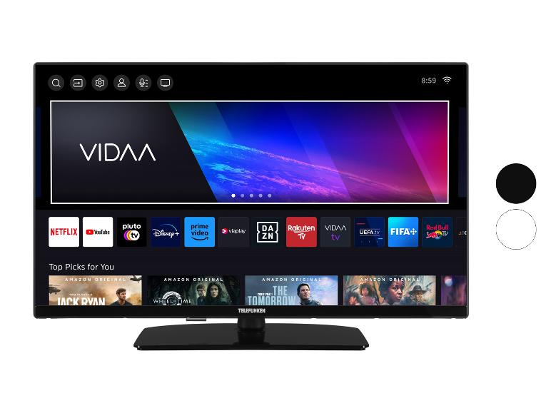 Ein Fernseher, der Streaming-Dienste wie Netflix, YouTube und Prime Video anzeigt.