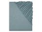 Einfarbiges Spannbettlaken und flaches Laken, blau-grün.