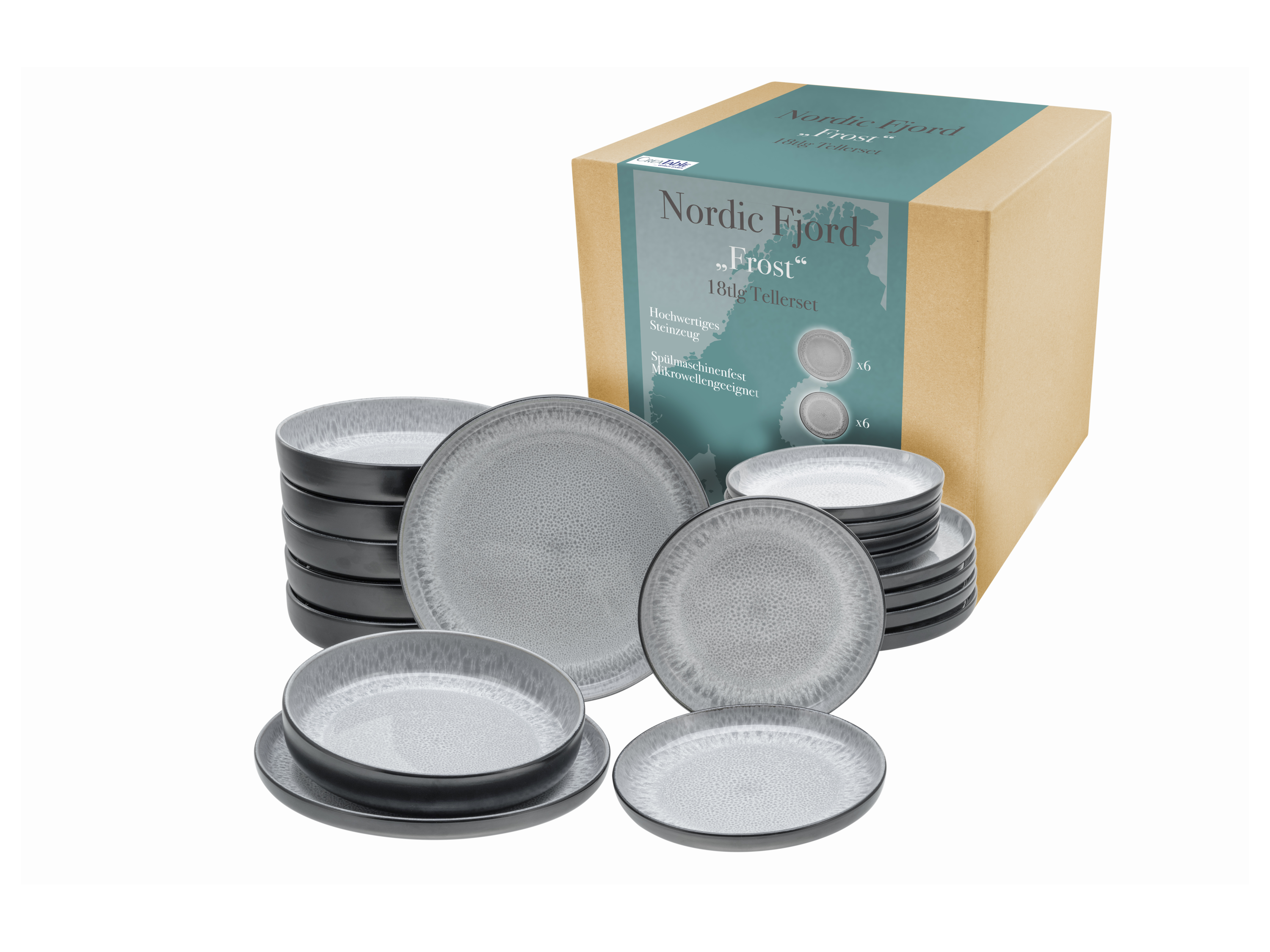 CREATABLE Geschirrset »Nordic Fjord« (18-teiliges teller set, Frost)