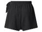 Schwarze Shorts mit elastischem Bund und dekorativer Schleife.