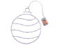 LED-Weihnachtskugel-Silhouette mit lila Lichtern und Batteriepack
