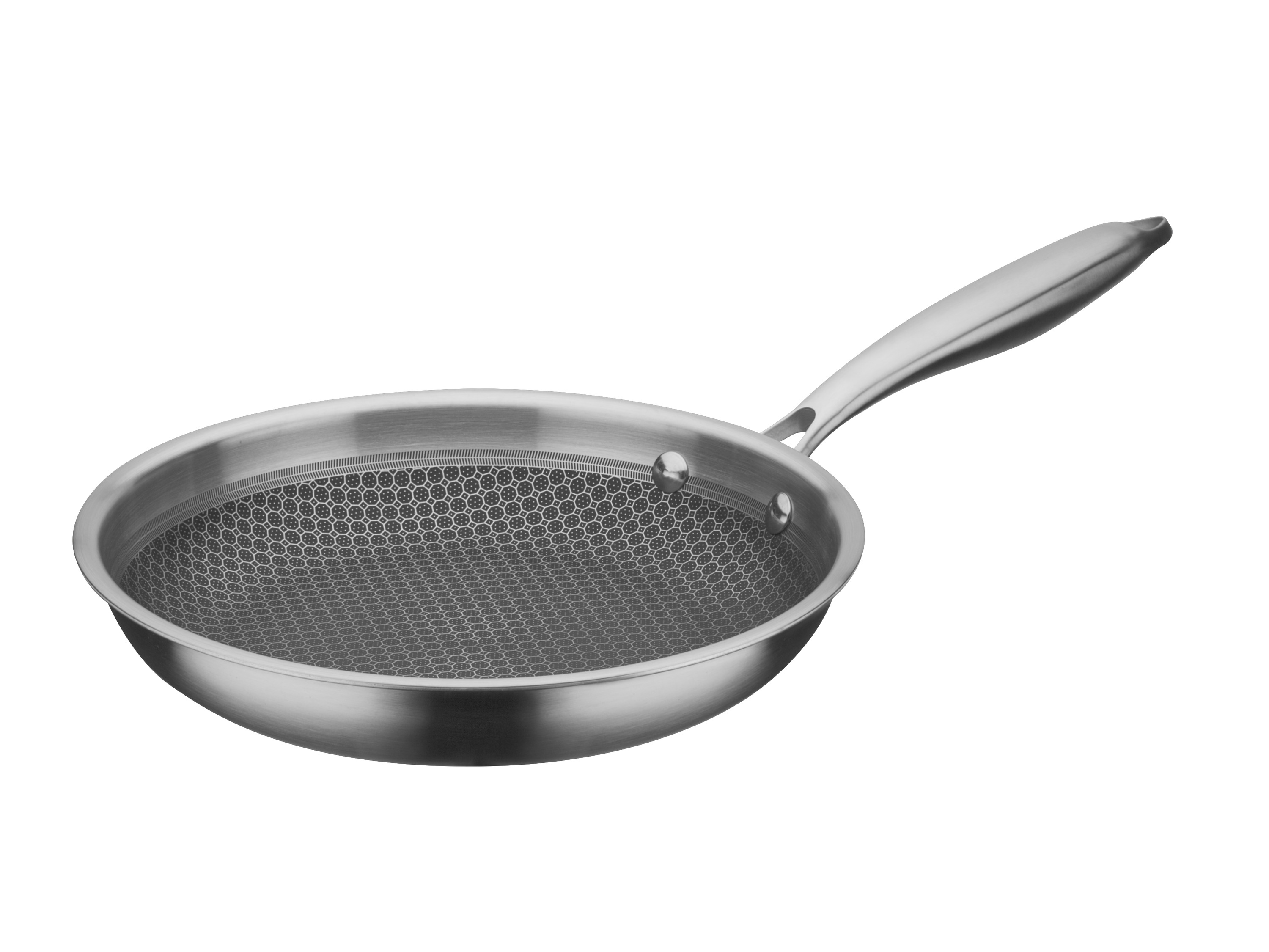 GSW Bratpfanne Inoxxa Black (20 cm)““ | welches eine perfekte und gleichmäßige Wärmeverteilung vom Boden bis zum Rand gewährleistet. Des Weiteren verfügt die Pfanne über eine PFAS-freie Vitaflon® Quarzit Antihaft-Versiegelung mit ausgezeichneter Antihaftwirkung und erhabener Edelstahl-Wabenstruktur, welche die Antihaft-Versiegelung perfekt schützt und zudem extrem hart und kratzfest ist. Durch die Verwendung des Dreischicht-Materials bei der Herstellung dieser Pfanne, ist eine schnelle Erhitzung bei gleichzeitigem Energiesparen hier kein Widerspruch und die Pfanne eignet sich somit hervorragend für heißes und krosses Anbraten und die arme Zubereitung von Speisen. Mit dieser Bratpfanne aus dem Hause GSW wird die Küche um formschöne und praktische Utensilien ergänzt. Die Bratpfanne ist spülmaschinengeeignet und kann zudem im Backofen bei maximal 240°C verwendet werden. Produktmerkmale tabletd Bestandteile: – Material: Edelstahl, Aluminium Wärmeleitfähigkeit: schnelle Erhitzung bei gleichzeitigem Energiesparen Bodenstärke: – Beschichtung: PFAS-freie Vitaflon® Quarzit Antihaft-Versiegelung Deckel: – Griff: hitzeabweisender Edelstahlgriff Ausgießer: – Schüttrand: – Geeignet für: Alle Herdarten inkl. Induktion Hitzebeständigkeit: 240 °C Nutzvolumen: – Mess-Skala: – Zubehör: – Durchmesser: 20