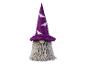 Halloween-Zwerg mit lila Hexenhut