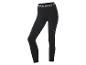 Schwarze Damen-Sportleggings mit weißem Bund und kleinem Logo