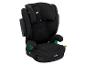 Schwarzer Joie Kindersitz mit grünen Details, Seitenansicht.