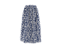 Maxirock mit blau-weißem Ikat-Muster