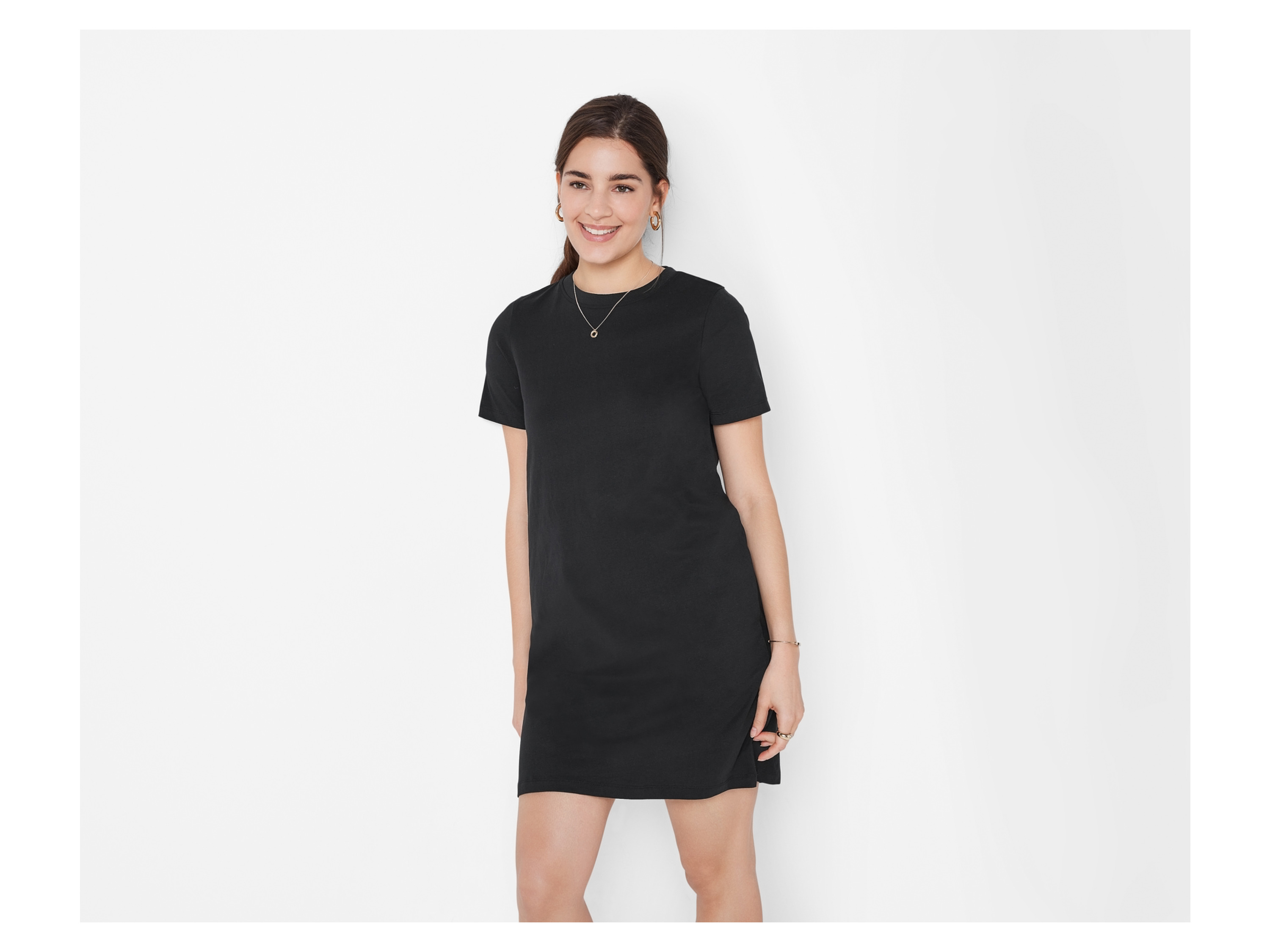 ESMARA® Damen T-Shirt-Kleid (Schwarz, XS(32/34)) – Bild 2 von 3