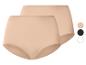 Zwei nahtlose High-Waist-Slips in Nude, mit Farbmustern.