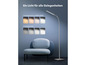 Moderne Stehlampe mit verstellbarem Arm und verschiedenen Lichtfarben.