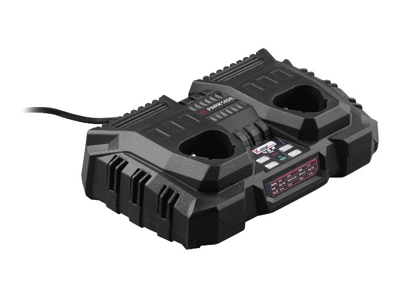 Parkside Doppel-Ladegerät für Akkus von Elektrowerkzeugen.