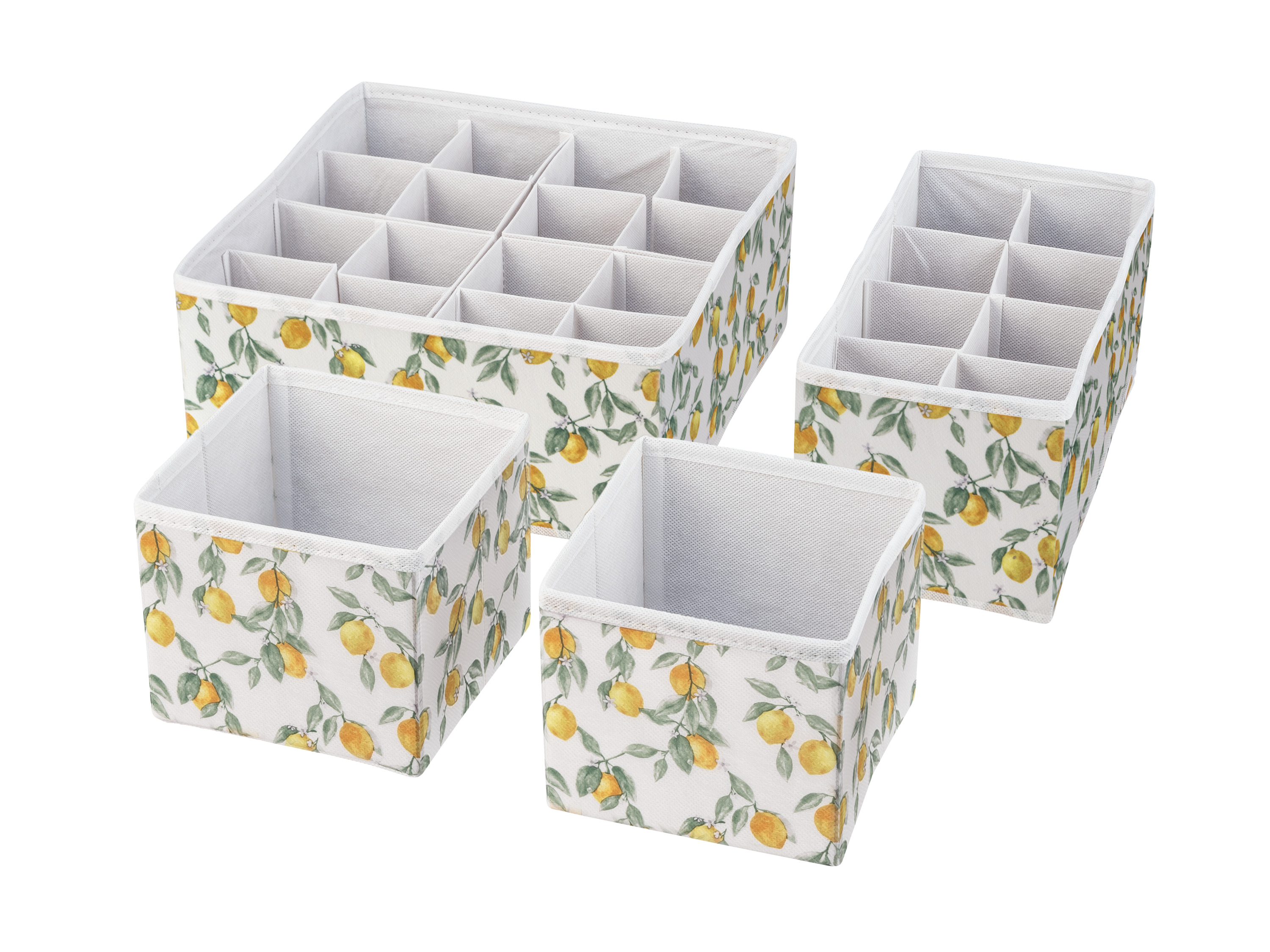 LIVARNO home Aufbewahrungsbox, 2er (weiß/gelb)““ | mittel: 1x ca. 14,6 x 28 x 12,6 cm