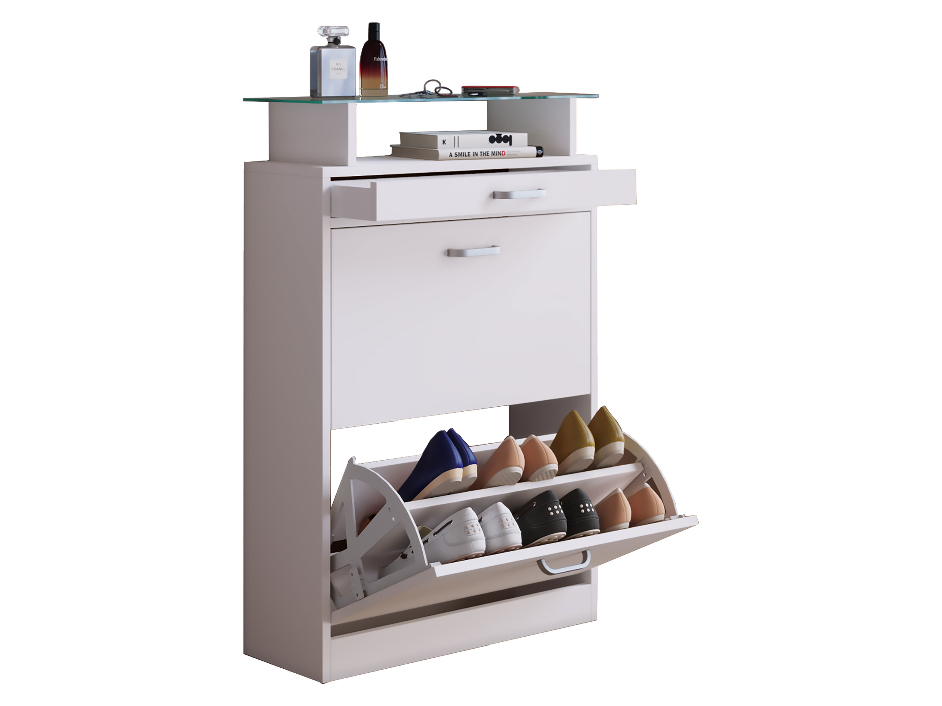 VCM Schuhschrank Sipos, Weiß, M (Weiß, M) | 04051814381751