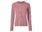 Rosa Strickjacke mit Knöpfen und Lochmuster