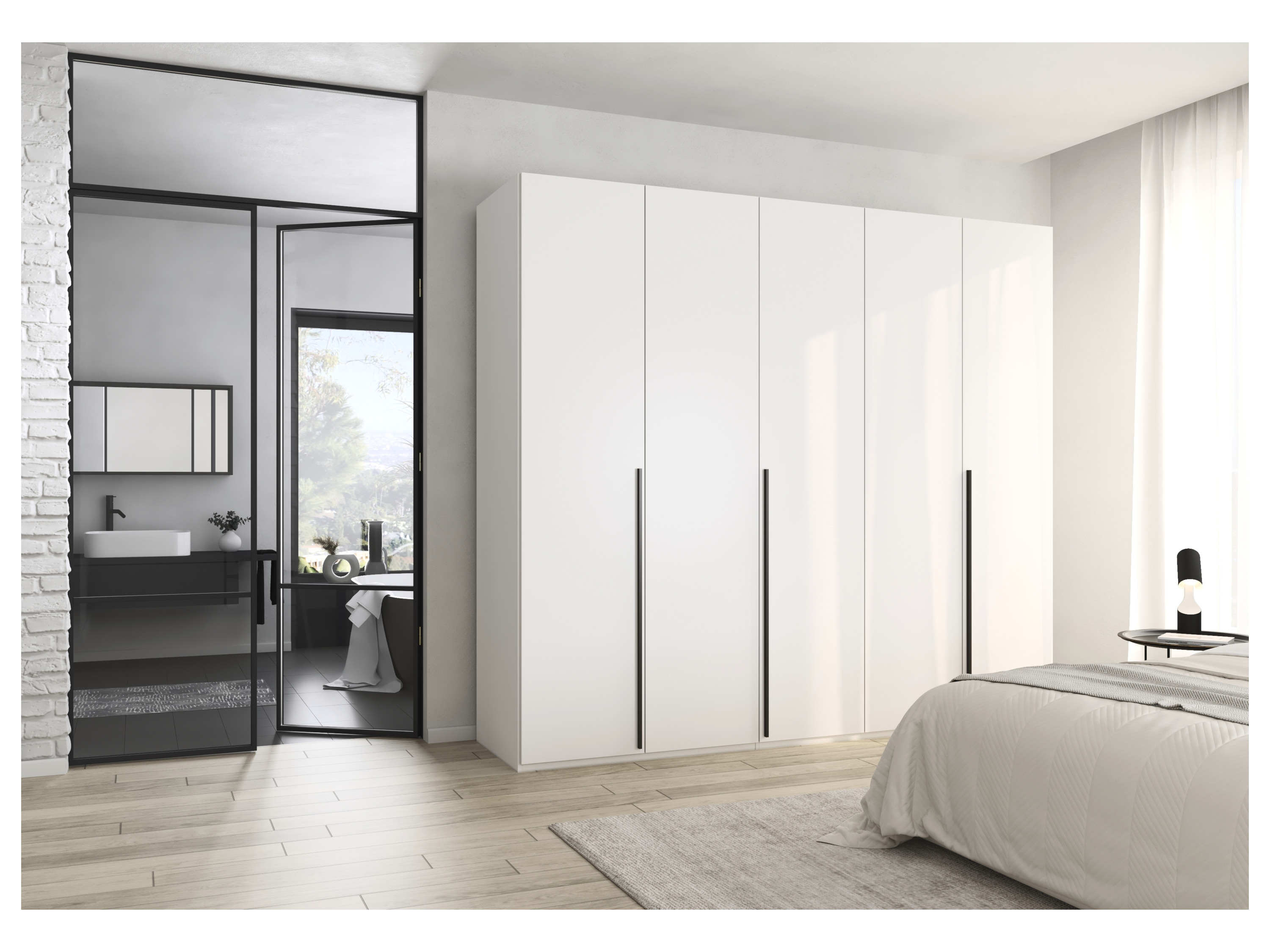 RAUCH ORANGE Montclar Drehtürenschrank (Classic-Zubehör, Weiß, Griffe Grau, Breite 251 cm / Höhe 223 cm) – Bild 2 von 4