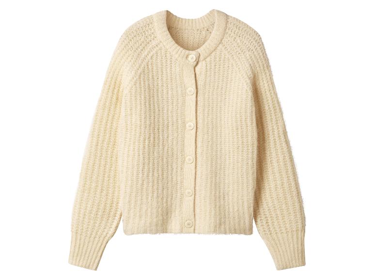 Cremefarbener Strickcardigan mit Knöpfen vorne