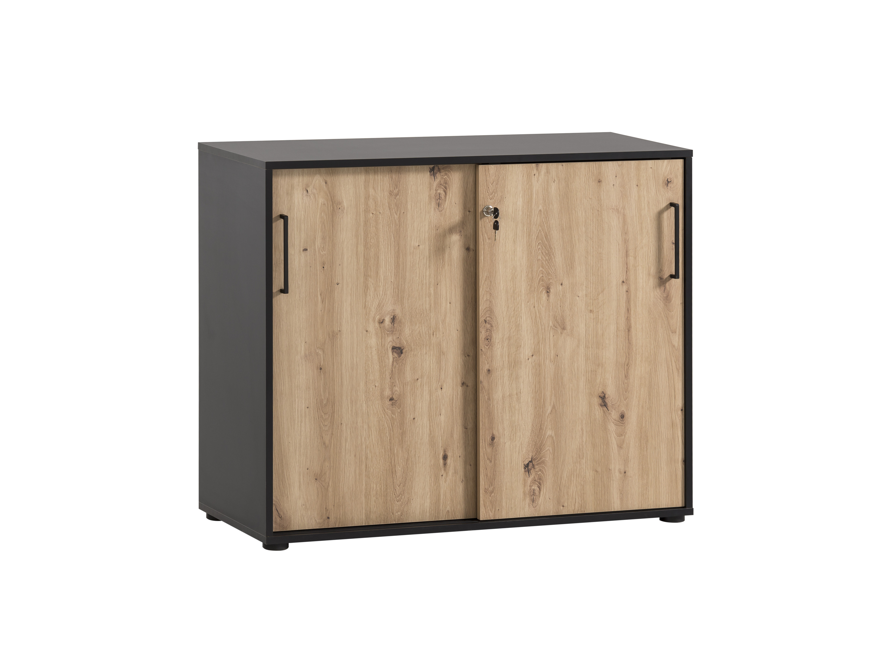 SCHILDMEYER Aktenschrank Aino (4er, schwarzmatt-Artisan Eiche)