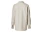 Hellbeiges Langarmhemd mit Kragen und geknöpften Manschetten, Rückansicht.