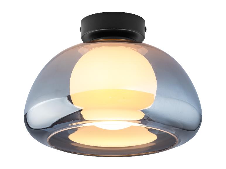 Moderne Design-Deckenleuchte mit Rauchglas-Schirm.