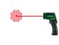 Parkside Laser-Thermometer mit rotem Laserpointer, der einen kreisförmigen Bereich beleuchtet