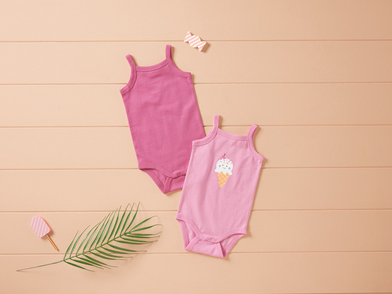Baby Bodies, 2 Stück, mit Spaghettiträgern