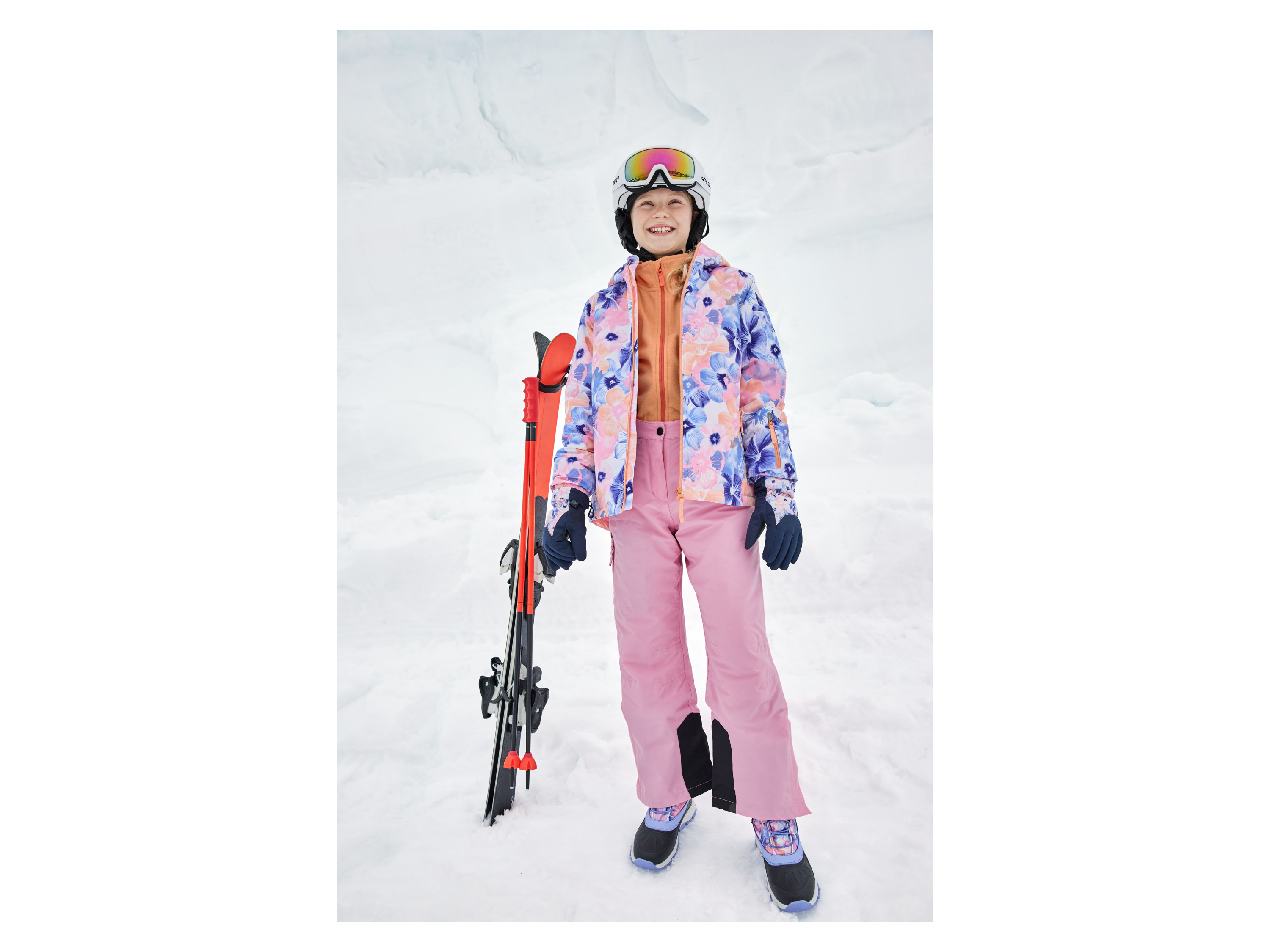 Thumbnail - CRIVIT Kinder-Skihandschuhe (Blumen, 7)