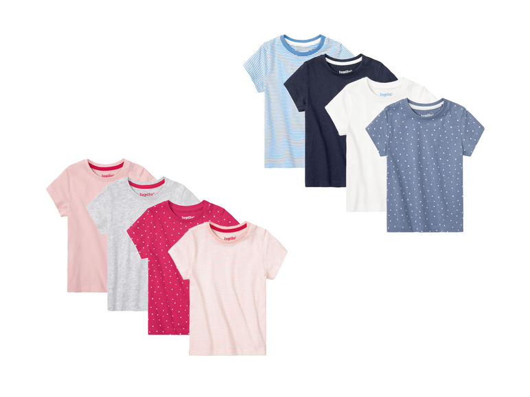 Gehe zu Vollbildansicht: lupilu® Kleinkinder Mädchen T-Shirt, 4 Stück, aus weicher Single-Jersey-Qualität - Bild 1