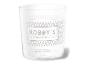 Glasbecher mit geometrischem Muster und dem Schriftzug „Dutch Courage Indonesian Spirit“.
