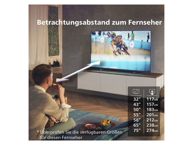 Fernseher 126 PHILIPS (50 Zoll) Smart »50pus7608/12« cm TV