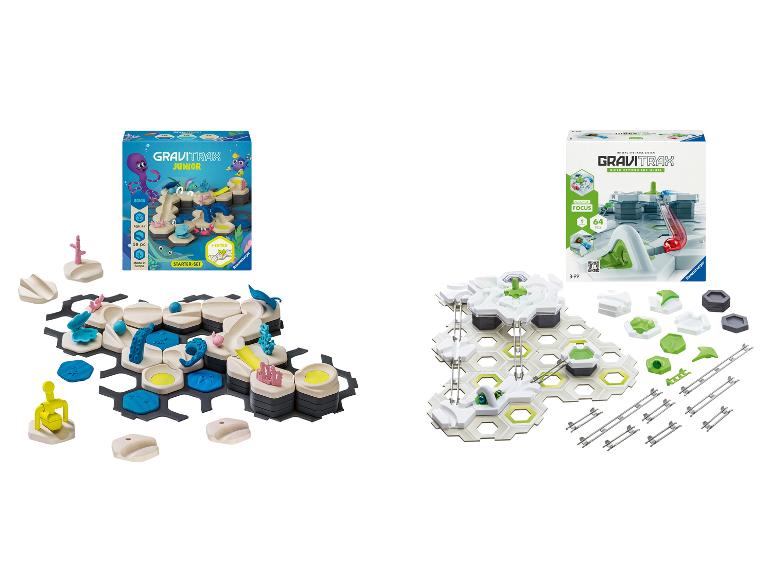 Zwei GraviTrax-Sets: ein Junior Ocean Starter-Set und ein GraviTrax Focus-Set.