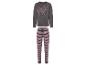 Langarm-Pyjama mit Bambi-Print und gestreiften Hosen.