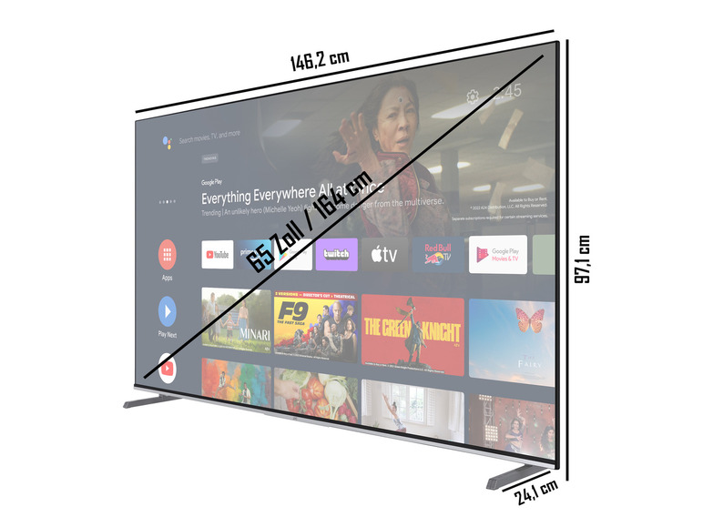 Gehe zu Vollbildansicht: JVC Fernseher »LT-65VA7255« Android Smart TV 65 Zoll 4K UHD - Bild 3