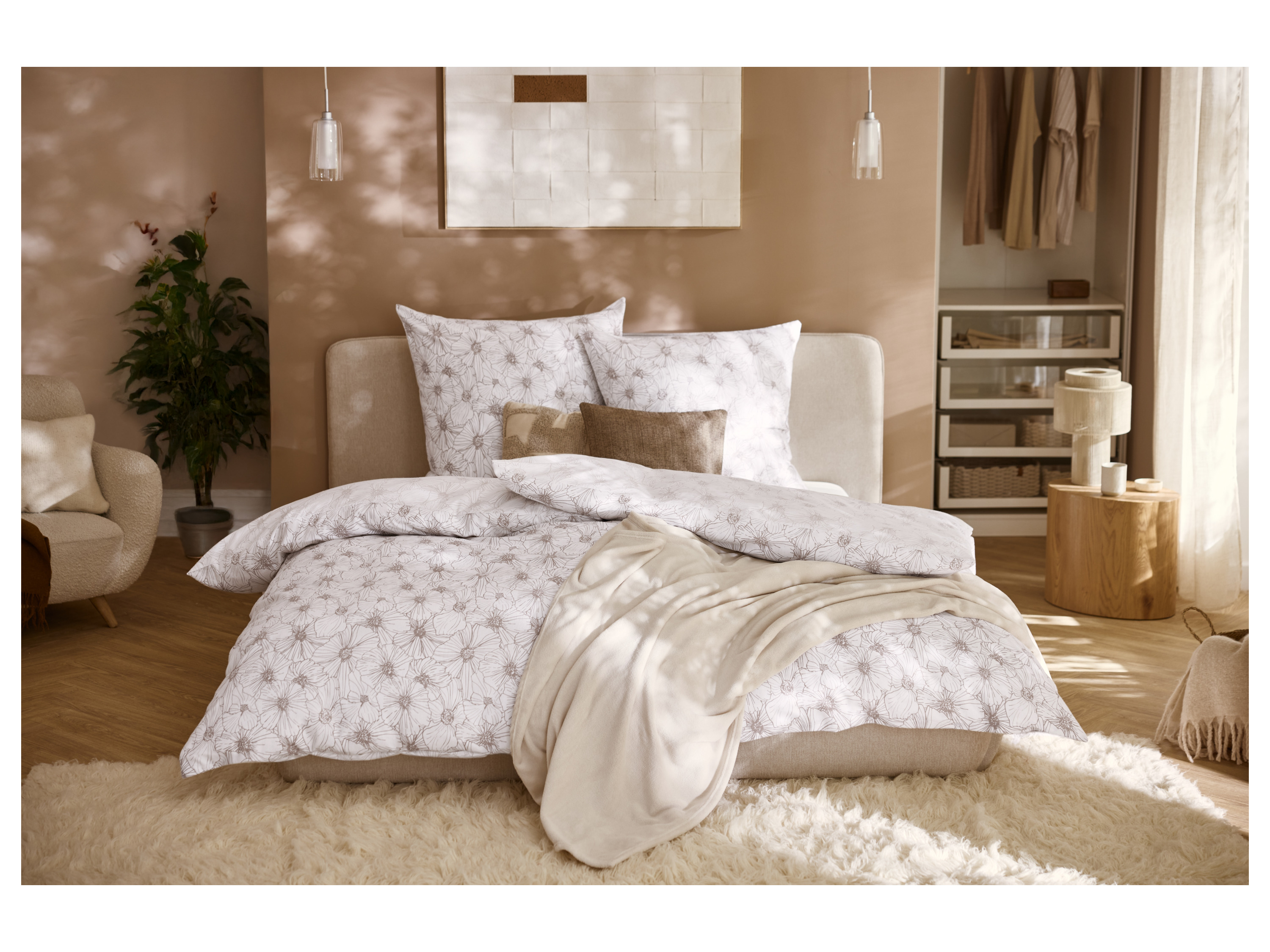 LIVARNO® Feinbiber-Spannbettlaken, 180-200 x 200 cm (Weiß) – Bild 4 von 4