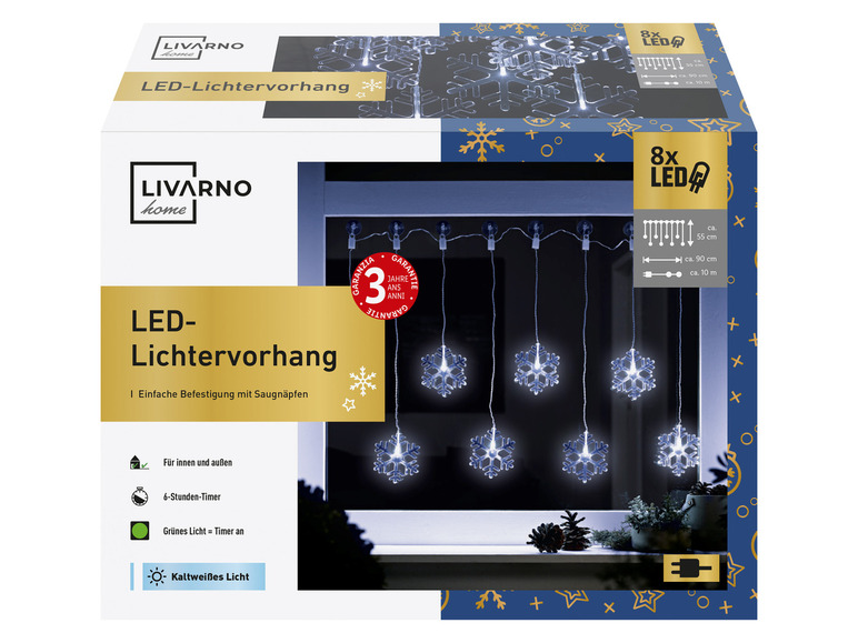 Gehe zu Vollbildansicht: LIVARNO home LED-Lichtervorhang, mit Timer - Bild 11