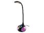 Schwarze LED-Schreibtischlampe mit flexiblem Arm und farbig beleuchtetem Sockel