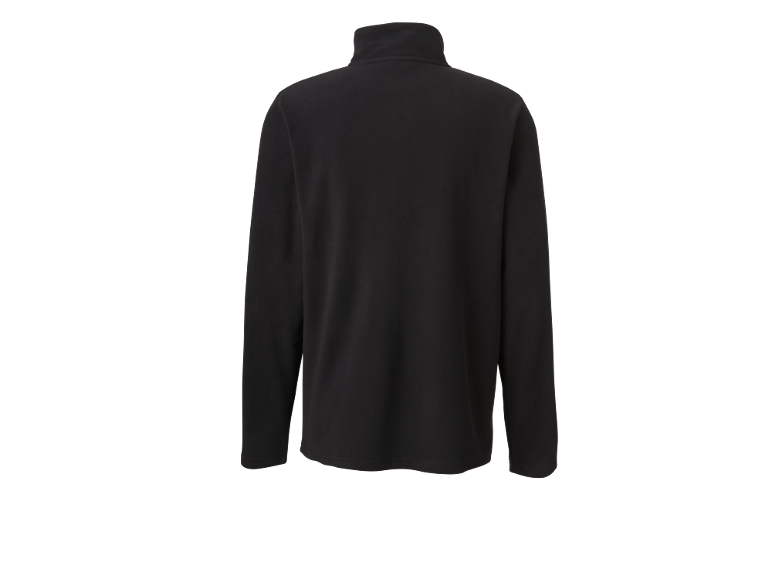 Schwarzes Fleece-Oberteil mit Stehkragen, Rückansicht