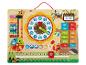 Hölzerner Kinderkalender und Uhr mit Tagen, Monaten, Jahreszeiten und Wetter.