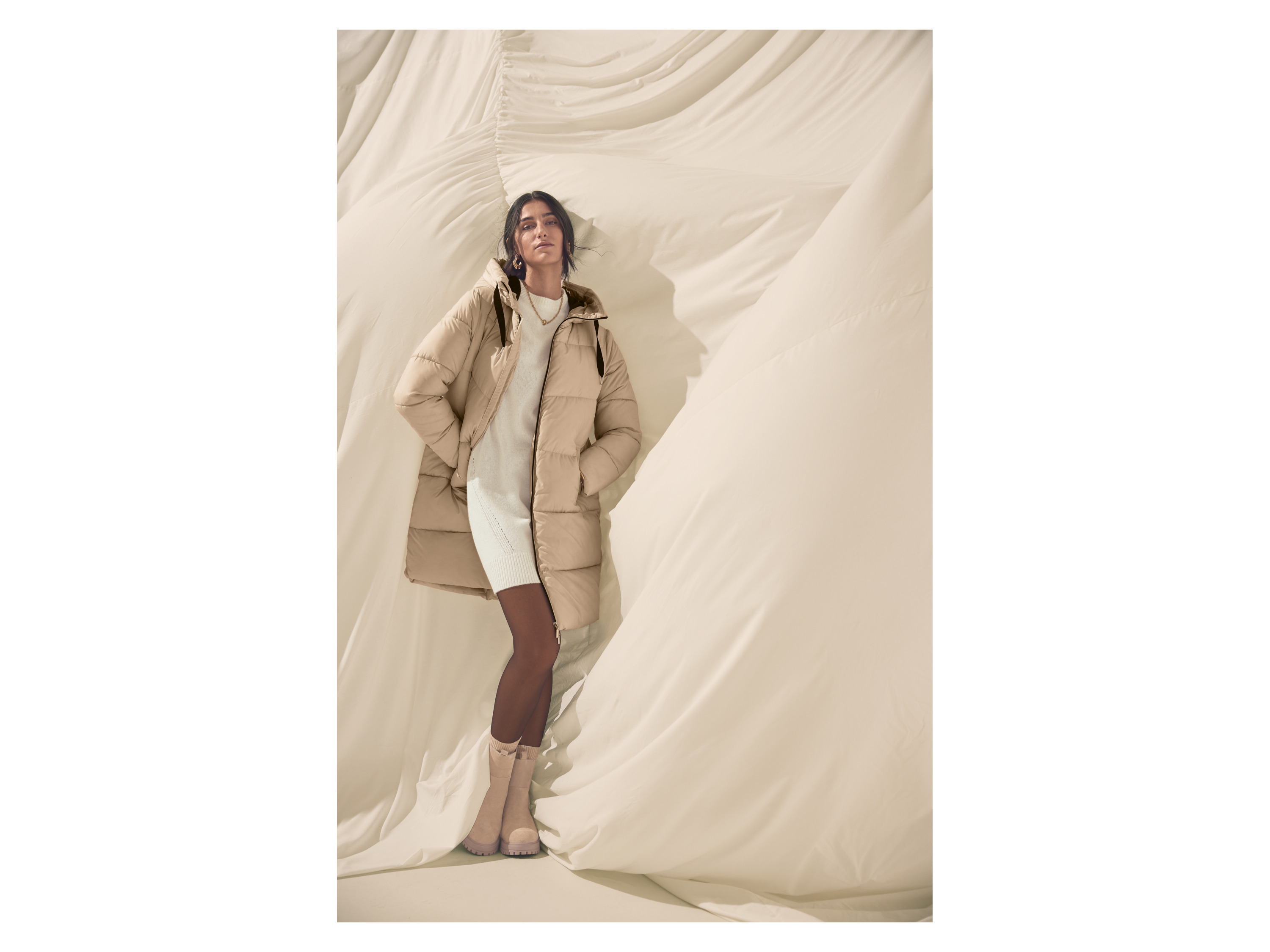 Thumbnail - esmara® Damen Strickkleid (Weiß, L(44/46))