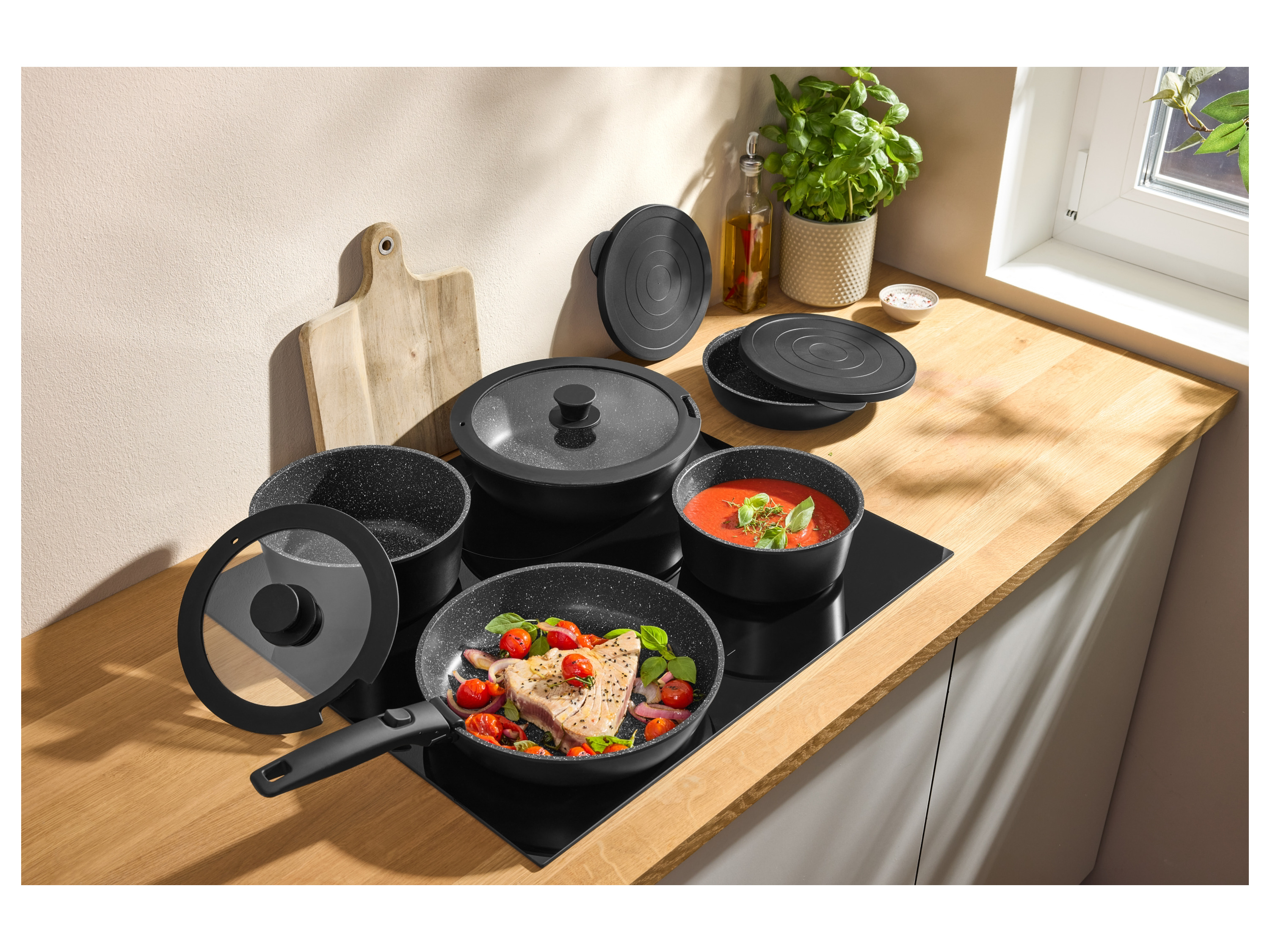 Thumbnail - SILVERCREST® Aluguss-Topf- und -Pfannen-Set, 10-teilig