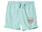 Hellblaue Mädchenshorts mit Rüschen und Paw Patrol Herzaufdruck