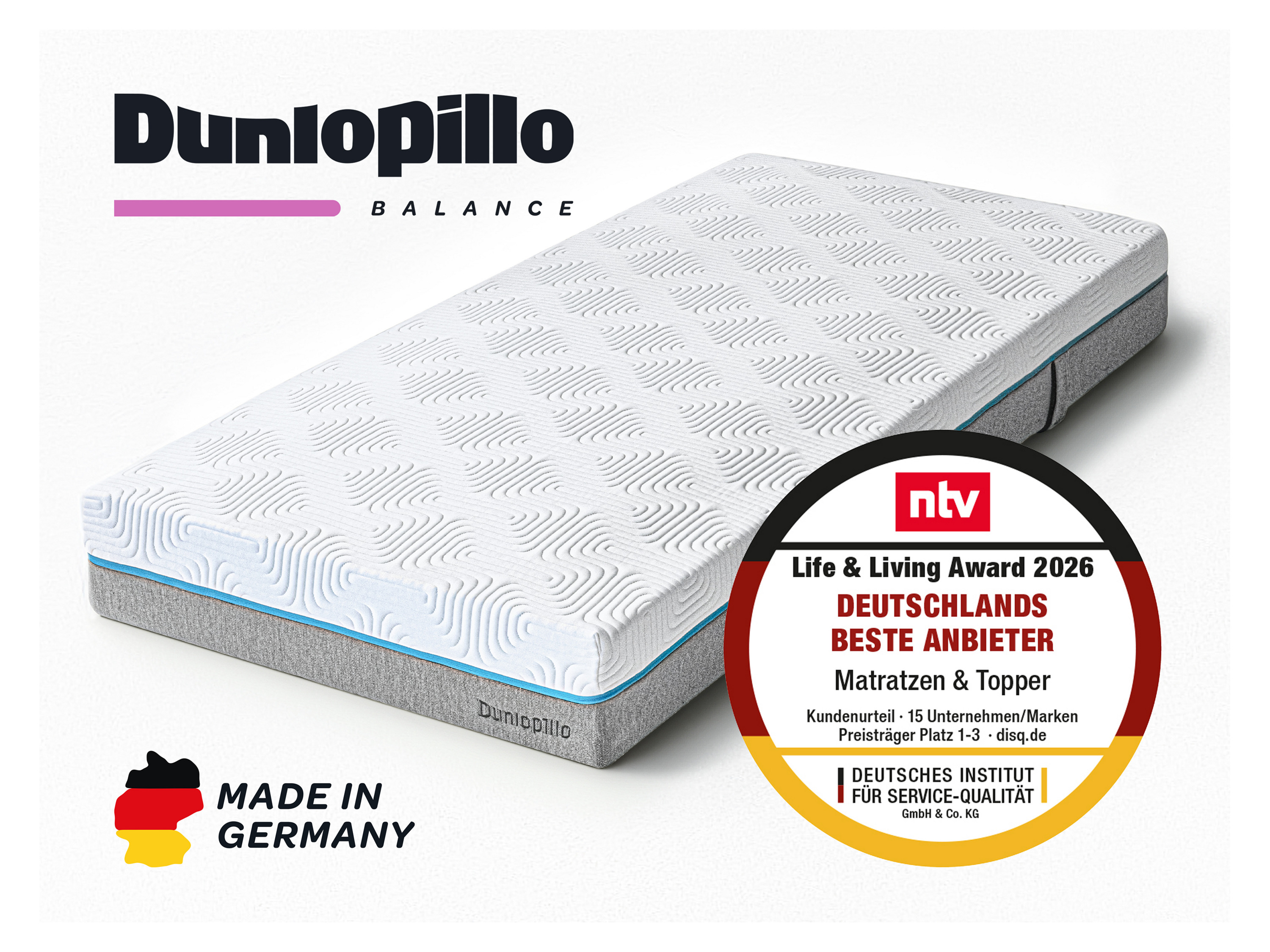 DUNLOPILLO BALANCE KS 1.000 (H3, 80 x 200 x 23 cm)""
