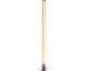 Stehlampe mit glitzerndem zylindrischem Schirm und verchromtem Sockel.