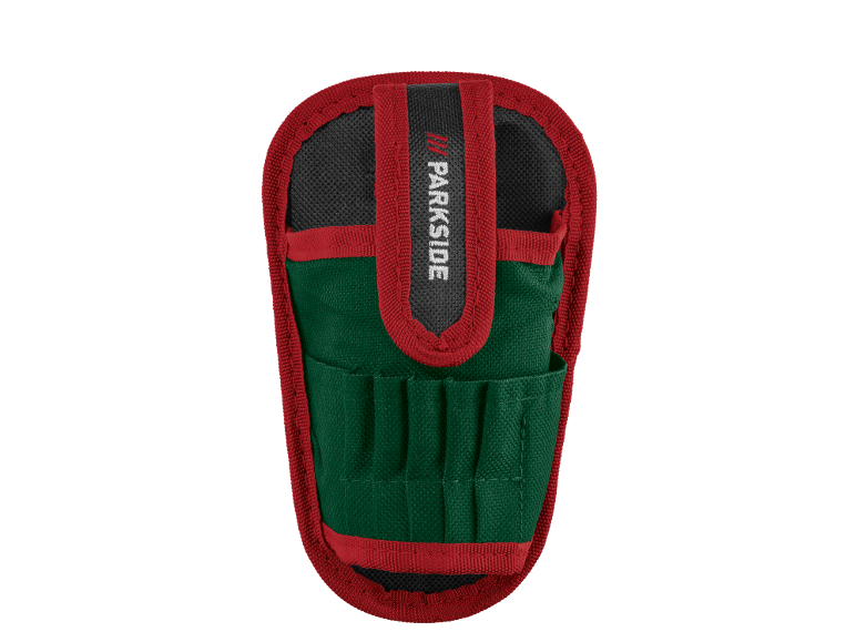 Grün-rote Werkzeugtasche mit Fächern