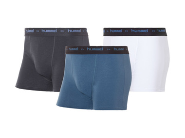 Hummel - Herren Boxershorts 3er (weiß/blau/anthrazit, 4/S)