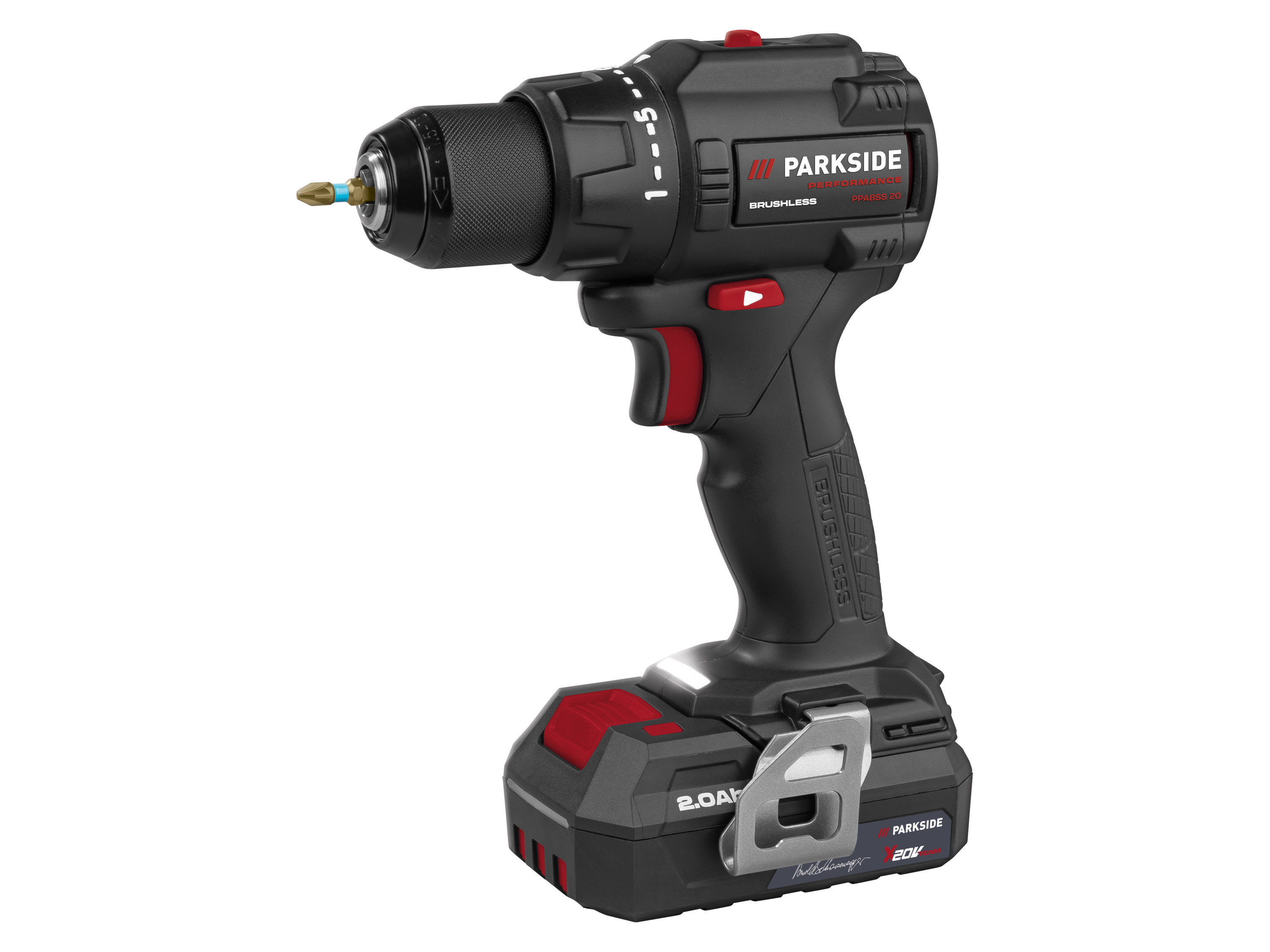PARKSIDE PERFORMANCE® 20V Weltrekord Akku-Bohrschrauber »PPABSS 20 Li A1 - Arnold Schwarzenegger«, mit Akku und Ladegerät – Bild 4 von 4