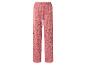 Damen-Pyjamahose mit schwarzem Herzmuster auf rosa Hintergrund