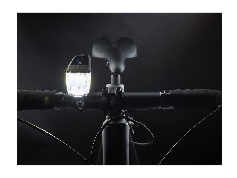 CRIVIT LED Fahrradleuchtenset, 90/70/30/15 Lux mit Li-Ion Akku und  Notbremsfunktion, 2-tlg. | Lidl