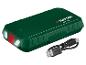 Grüne Powerbank mit Taschenlampe und USB-C Kabel.