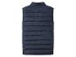 Dunkelblaue ärmellose Steppweste.