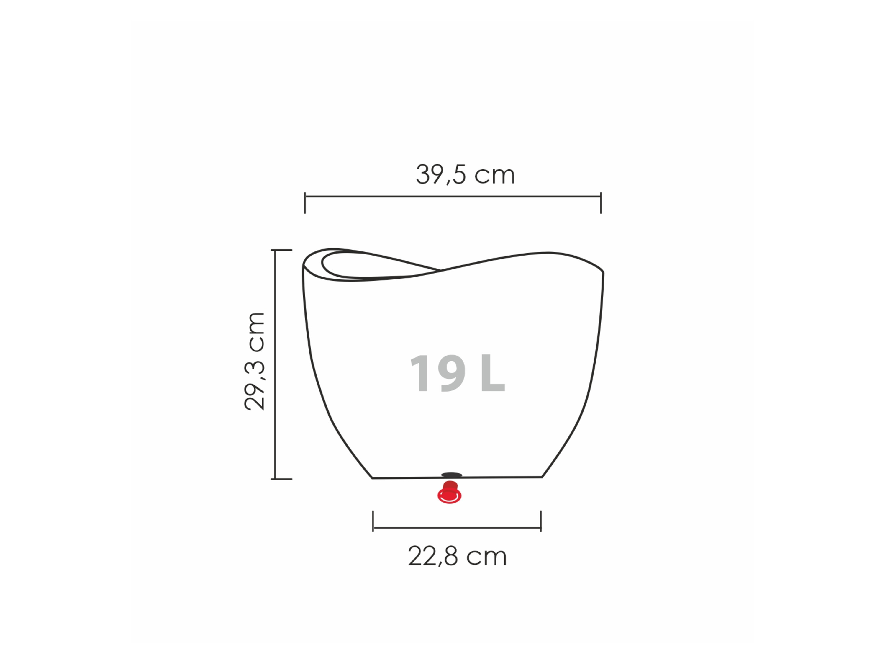 Thumbnail - Scheurich Pflanzgefäß Wave Globe (Schwarz Granit, Ø 40 cm, Höhe 30 cm)