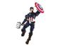 Superhelden-Actionfigur mit Schild und Hammer.